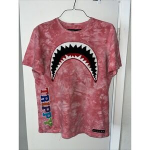 Hudson Tie and Die Shark Mouth T-Shirt Adult Large Pink
